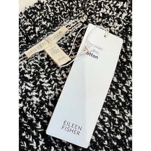 NWT Eileen Fisher Size M Round Neck Boxy Sweater - Black MSRP $268 - Picture 9 of 13